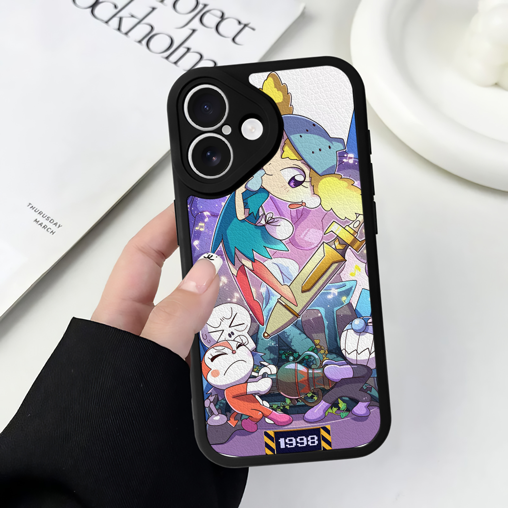 （画像用） アンパンマン Anpanman 【iPhone 16シリーズ対応】シリコンスマホケース（レザー調） 材質：シリコン